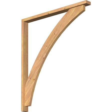 Ekena Millwork Thorton Block Smooth Bracket w/ Offset Brace, Western Red Cedar, 3 1/2"W x 42"D x 48"H BKT0402X42X48THR05SWR